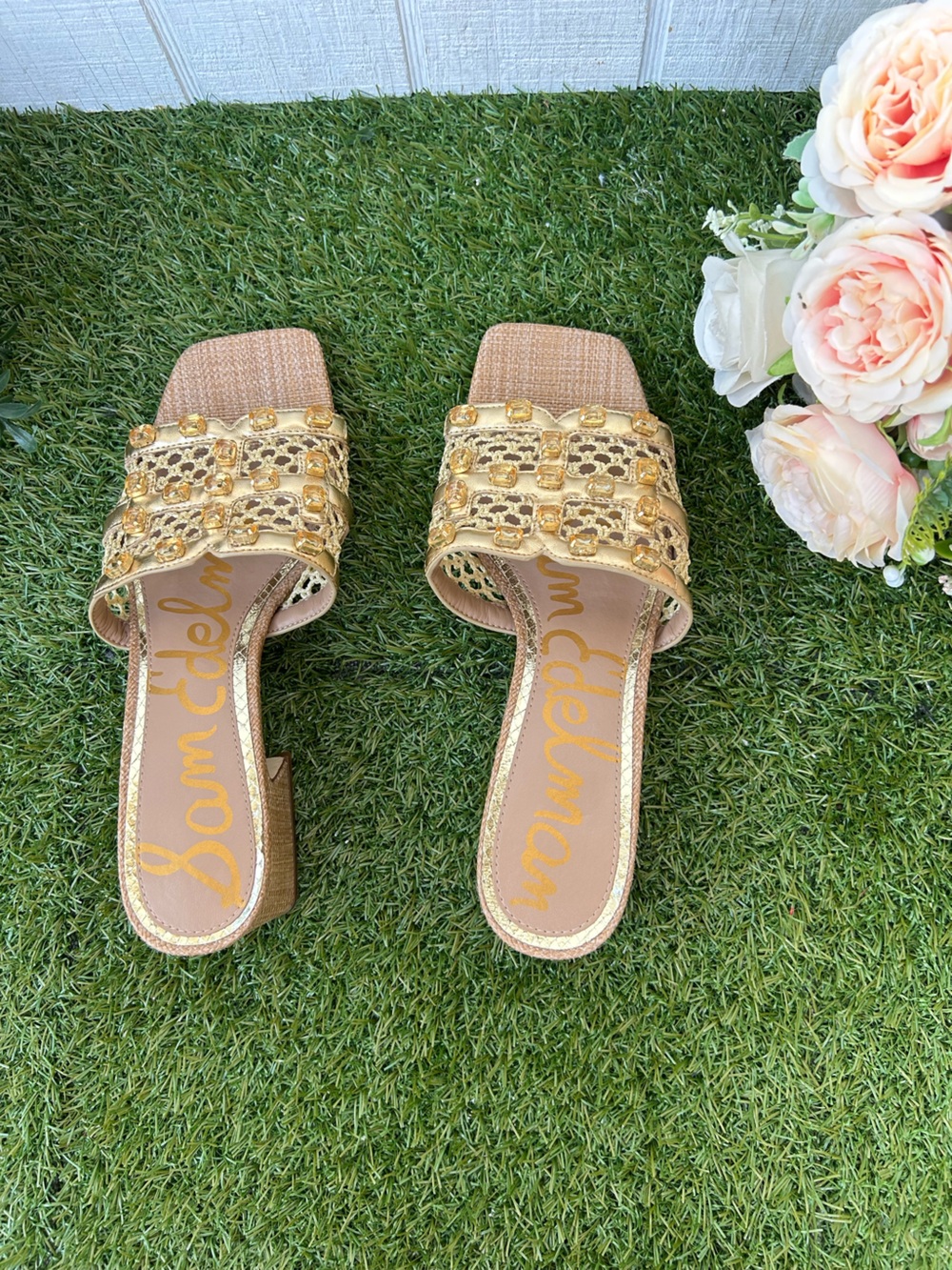 SAM EDELMAN
Webster mesh sandals AMBER GOLD MULT size 8.5 new - Picture 8 of 16